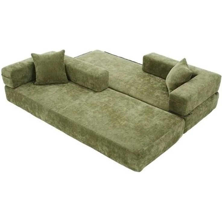 Odikalo 2-Sitzer Modulares Sofa Schlafsofa Schlafcouch Mehrfarbig, Modulares Chenille-Block-Sofa – superweich,frei kombinierbar Mit Seitentaschen für Stauraum und rutschfester Unterseite. Perfekt für Wohnzimmer, Spielbereich oder DIY – gestalten Sie Ih... – Bild 4