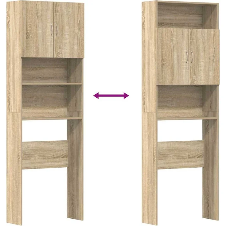 vidaXL Waschmaschinenregal Sonoma-Eiche 64x24x190 cm Holzwerkstoff 859129 – Bild 8