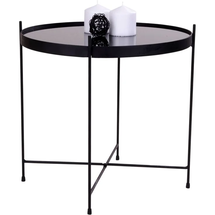 Beistelltisch >Venezia< in Schwarz, Glas - 48x48x48cm (BxHxT) – Bild 5