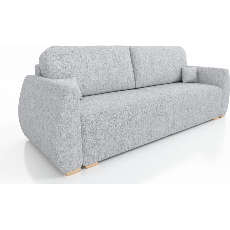 Wohnero 24 Delle Premium Schlafsofa 221x93 cm mit Bettkasten & DL-Funktion – 191x142 cm Liegefläche, 3-Sitzer Sofa mit Bonellfeder - Neve 80 – Bild 2