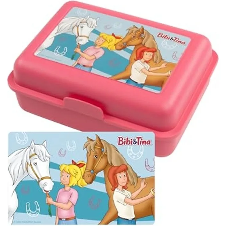 United Labels® Lunchbox Bibi & Tina Brotdose Pferde Lunchbox Butterbrotdose mit Trennwand, Kunststoff (PP)