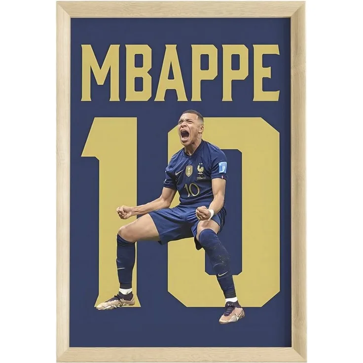 JUSTGOODMOOD Poster Premium ® Kylian Mbappe 10 Jubel Frankreich · Fußball · ohne Rahmen