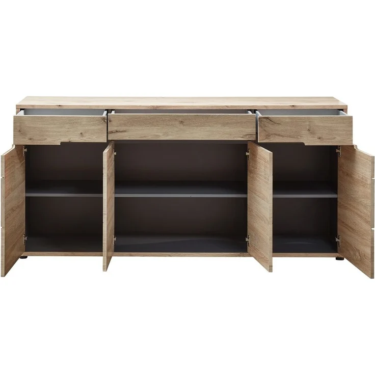 moebel-dich-auf Wohnwand BELLINZONA, (Wohnzimmer-Set, Vitrine + Wandboard + Lowboard), inkl. LED-Beleuchtung, optional mit Couchtisch & Sideboard – Bild 3