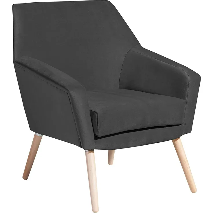 Sessel Kachka Bezug Samtvelour Buche natur / anthrazit 21050