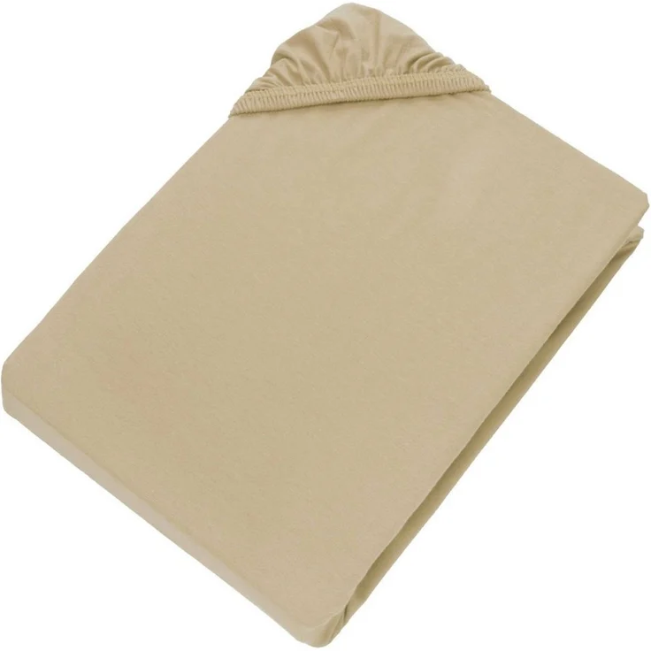 Esprit Spannbettlaken PREMIUM Spannbettlaken, 95% Baumwolle, 5% Elasthan, Gummizug: rundum, (1 Stück), 100 x 200 cm in Beige – Bild 1