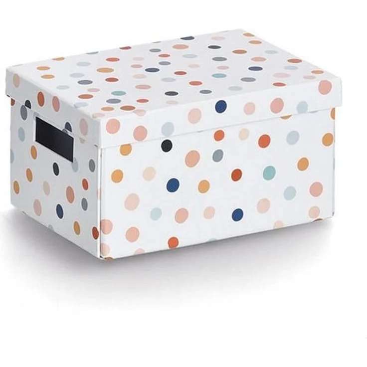 Zeller Present Aufbewahrungskorb Aufbewahrungsbox 'Dots', recycelter Karton, bunt, ca. 18 x 25 x 13 cm – Bild 5