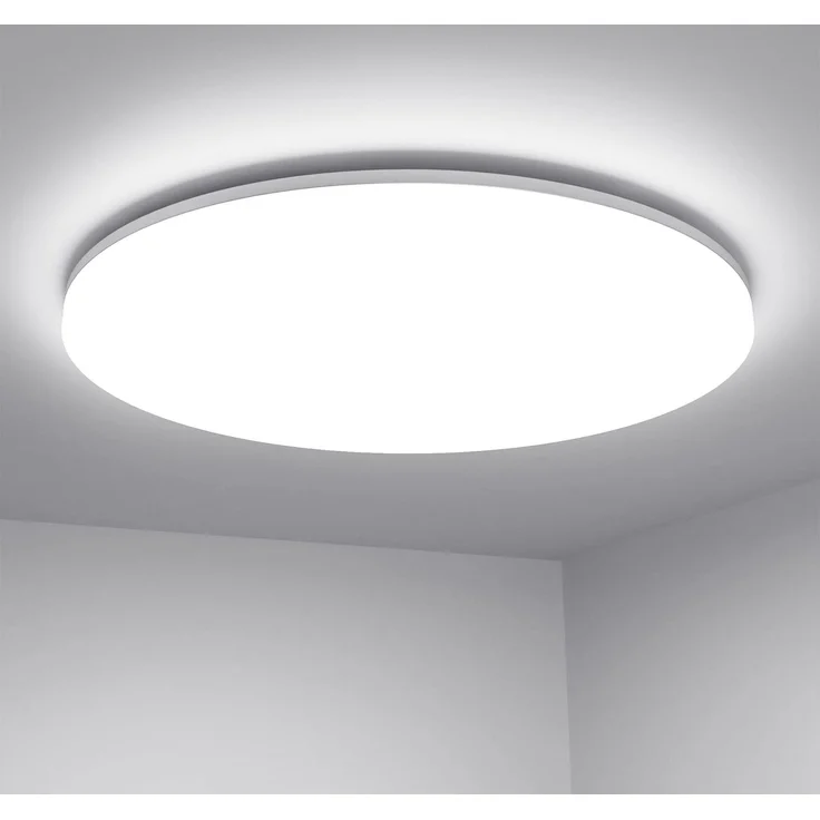 Lepro 24W LED Deckenlampe, LED Deckenleuchte IP54 Wasserfest, 5000K 2400LM Badezimmer Lampe, Rund Badlampe Decke, ideal für Bad Schlafzimmer Flur Küche Wohnzimmer , Kaltweiß, Ø28cm [Energieklasse F]