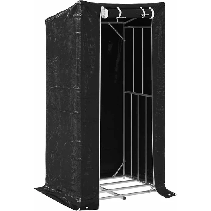 vidaXL Brennholzregal mit Regenschutz 100x80x200 cm Verzinkter Stahl 4104950 – Bild 2