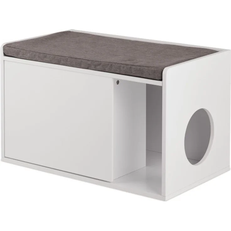 Katzenschrank mit Sitzauflage, weiß, 45,5 x 75 x 43 cm – Bild 9