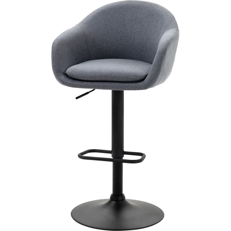 Barhocker mit Fußstütze; höhenverstellbar, Leinenoptik, 54 cm x 54 cm x 112 cm, Grau--Dunkelgrau--112x54x54cm--YOUDENOVA – Bild 2