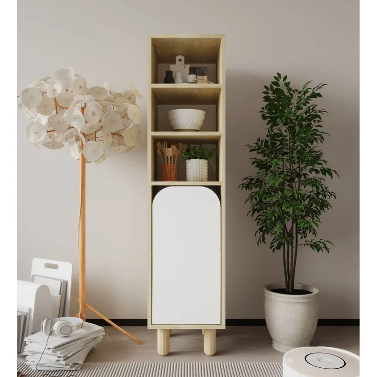 Skye Decor 'Parma 1 - Sapphire Oak, White' Mehrzweckschrank, Saphir-Eiche / Weiß, 37 x 155 x 40 cm