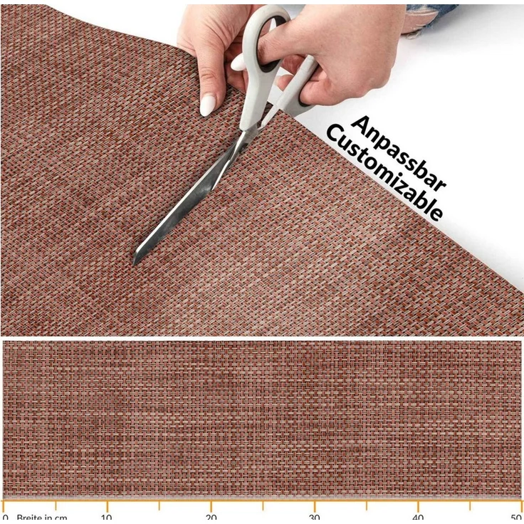 ANRO Küchenläufer Hochwertig Outdoorläufer Teppich TATAMI Läufermatte, Eckig, Höhe: 3 mm, Rattanoptik – Bild 2
