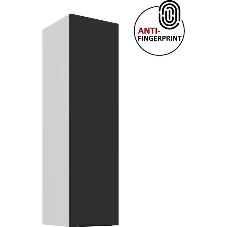 Küchen Hängeschrank 30 cm - Höhe 90 cm ARIA Schwarz ultra matt + Weiss matt, hochwertige Fronten mit Anti Fingerprint Beschichtung Küchenzeile Küchenblock – Bild 6