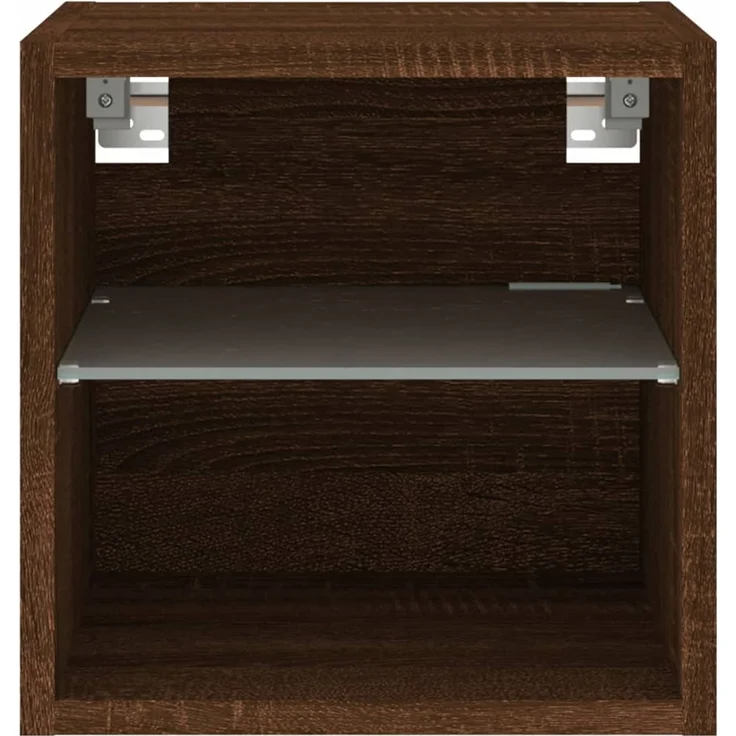 TV-Wandschrank, Fernsehschrank mit LED-Leuchten Braun Eichen-Optik 30 x 28,5 x 30 cm – Bild 7