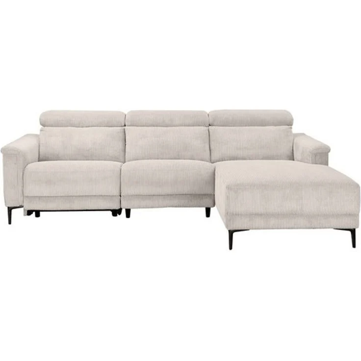 Places of Style Ecksofa Lund in Cord, L-Form, 261 cm, mit manueller, o. elektrischer Relaxfunktion, USB, Kopfteilverstellung – Bild 4