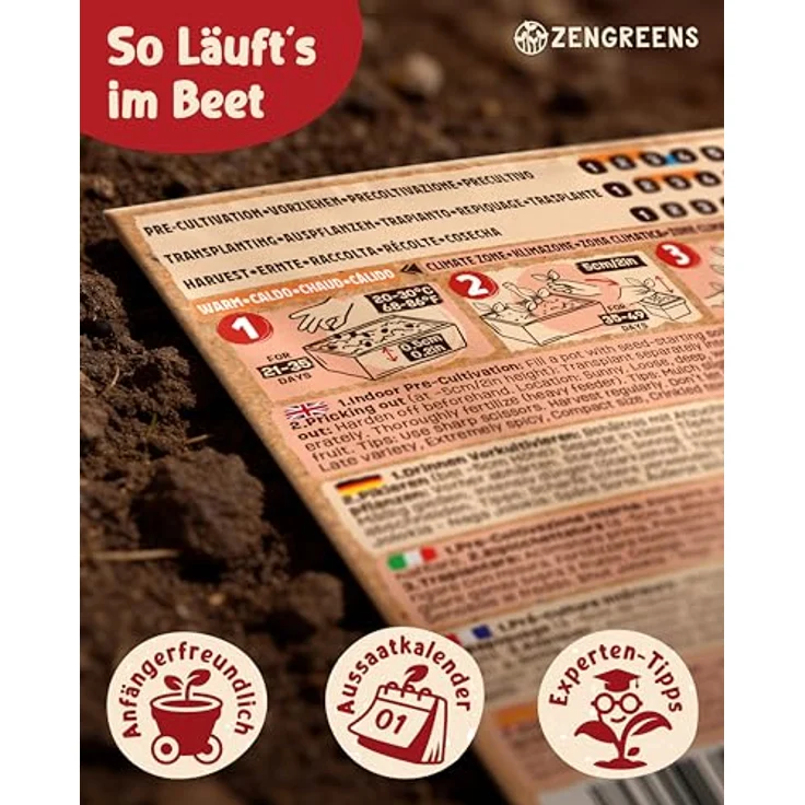 ZenGreens® - Bio Chilisamen im 8er Set - 8 Chili Samen für den einfachen Anbau im Garten, Balkon oder Hochbeet - Pflanzensamen - Saatgut - – Bild 7