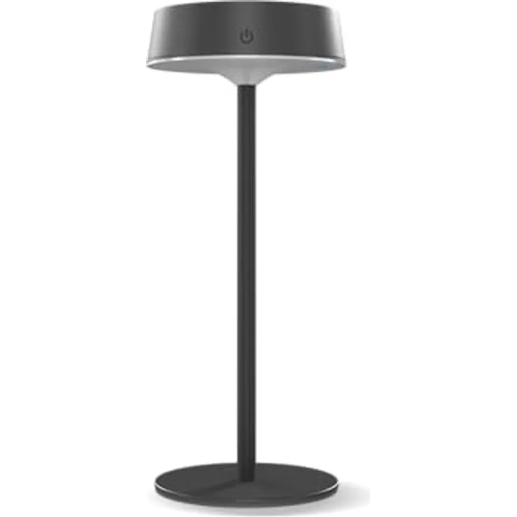 Calex Serino Solar Tischlampe, Kabellose LED-Leuchte mit Touch-Dimmer, IP44 Schutz, Dimmbar, Wiederaufladbar, Schwarz