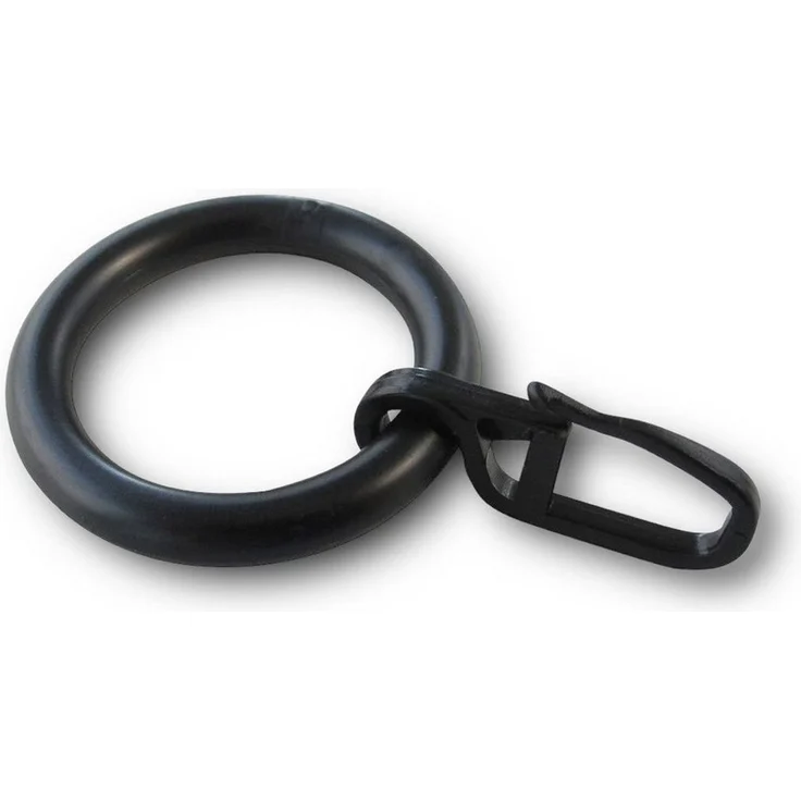 nodeko Gardinenring Vorhangringe mit Faltenlegehaken, für Vorhangstangen und Gardinenstangen Ø 16 mm bis Ø 20 mm, (Packung, 10 Ringe + 10 Faltenlegehaken), Ringe vollrund – Bild 2