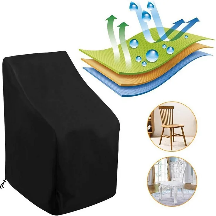 Minicloss Gartenmöbel-Schutzhülle Gartenstühle Abdeckung, Schutzhülle für Stapelstühle Winterfest, Gartenstuhl Stuhlüberzug UV-Beständig Abdeckhülle für Gartenmöbel