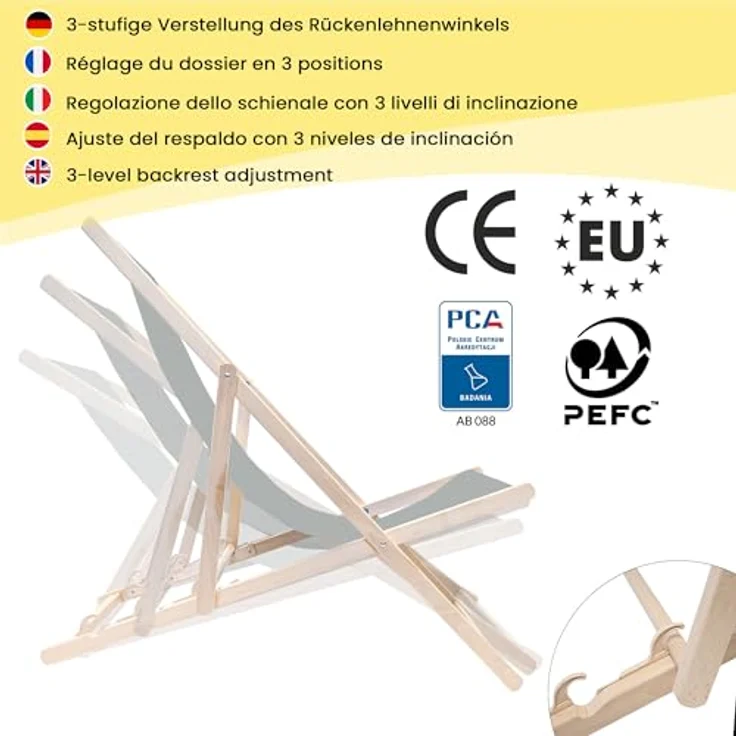 DreamRoots Vatertagsgeschenk - Liegestuhl klappbar Holz für Papa Geschenk - Liegestuhl Holz Geschenke Für Papa - Sonnenliege Klappbar Bester Papa Geschenke - Strandstuhl Holz Bester Papa – Bild 5