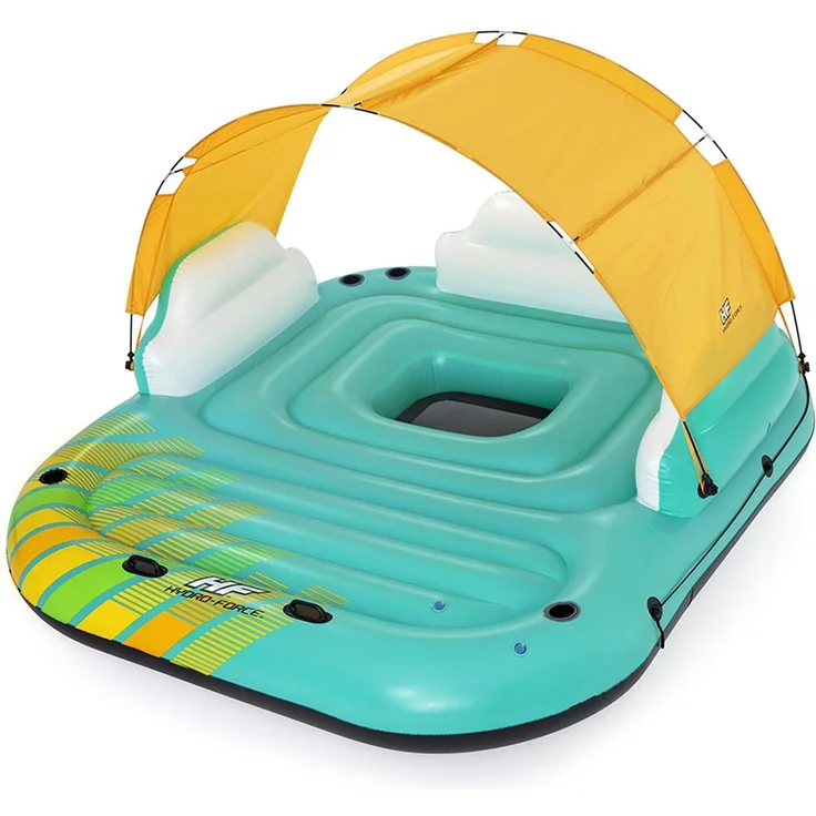 Bestway 5-Personen Badeinsel Sunny Lounge aufblasbar mit Dach 291x265x83cm