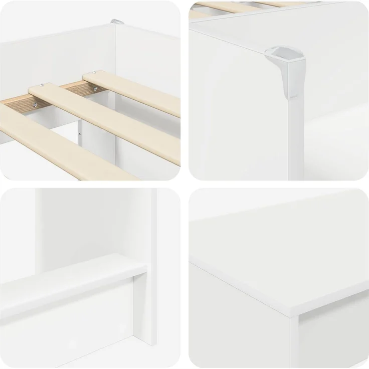 vidaXL Hochbett mit Schreibtisch für Kinder 2 stk. Weiß Holzwerkstoff 3423470 – Bild 6
