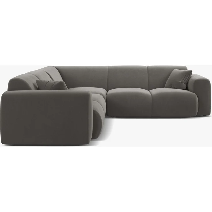 Micadoni Ecksofa Molino 5-Sitzer Samt Casino Grau – Bild 3