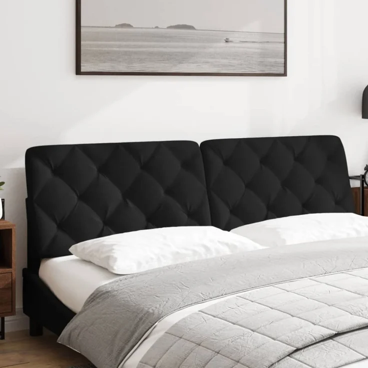 vidaXL Kopfteil-Kissen Schwarz 180 cm Samt – Bild 3