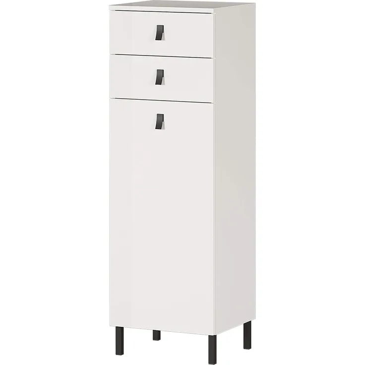 Germania Mediumschrank 8249-84 GW-Tulsa, in weiß, mit Zwei Schubkästen, 39 x 119 x 35 cm (BxHxT)