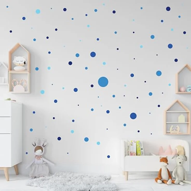 PUNALU Wandtattoo Kreis Set 176 Stück Wandtattoo Babyzimmer Kinderzimmer Kreisaufkleber, selbstklebend, rückstandslos abziehbar – Bild 3
