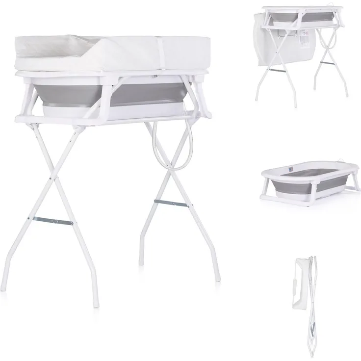Chipolino Babywanne, Wickeltisch 2 in 1 Sonata Ständer faltbar Thermometer 11 kg grau