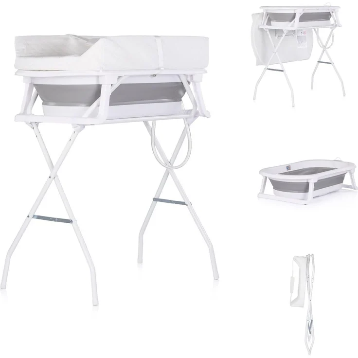 Chipolino Babywanne, Wickeltisch 2 in 1 Sonata Ständer faltbar Thermometer 11 kg grau – Bild 1