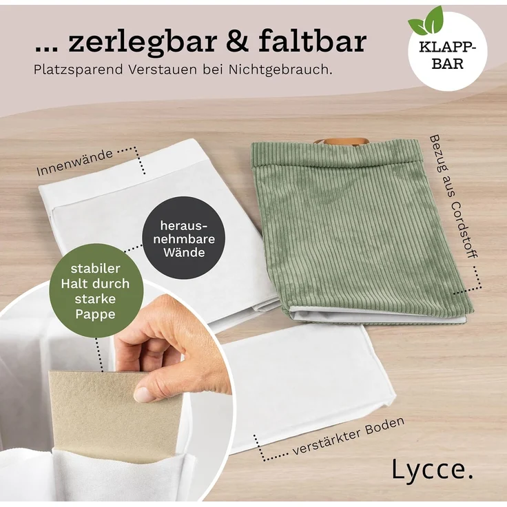Lycce Wäschekorb Lycce Wäschekorb Cord – faltbar, waschbar & perfekt für Nischen – Bild 8