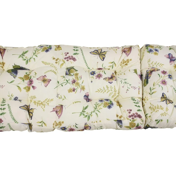 Sitzauflage Sommerwiese faltbar Blumen Polsterauflage Sitzkissen Kissen beige – Bild 4