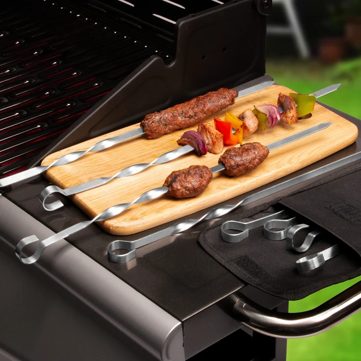 Grillspieße 20er Set, inkl. Aufbewahrungstasche / Edelstahl, 39 cm, gedreht – Bild 8