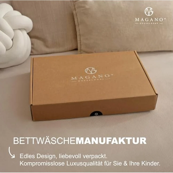 MAGANO Kinderbettwäsche, Bambus & Baumwolle Satin, Luxus Kinder Bettwäsche, 400 TC Luxusqualität, Tiermuster, Hypoallergen, Thermoregulierend – Bild 6