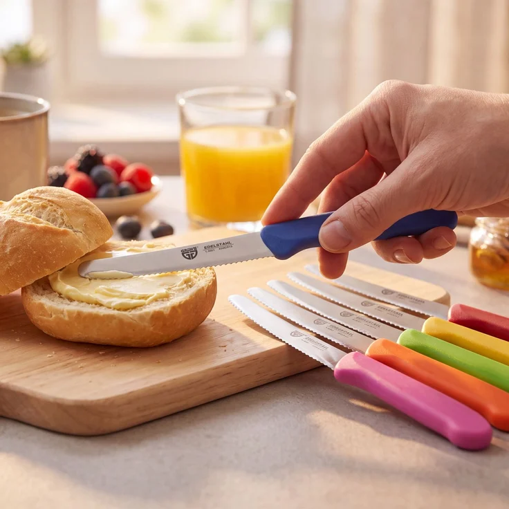 Frühstücksmesser / Brötchenmesser, 6 Stück, bunt – Bild 3