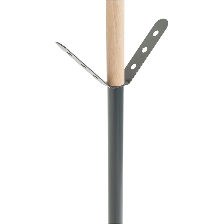 Haku Garderobenständer rund, Stahlrohr mit Buche-Gestell und Marmorfuß, 8 Haken, anthrazit-natur, Ø 37 cm, H 179 cm – Bild 4