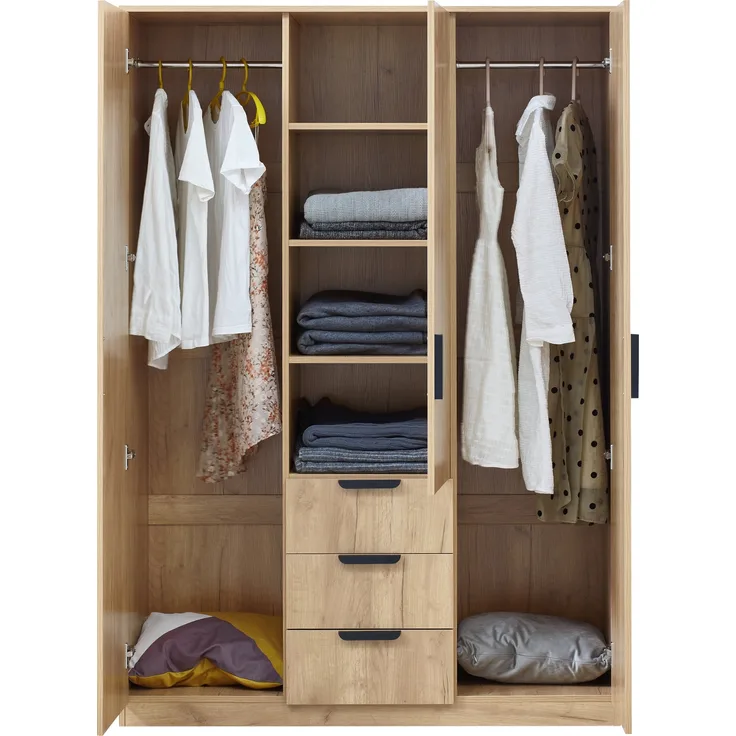Kleiderschrank Eiselfing 176x120x52 cm 3 Schubladen [en. casa]