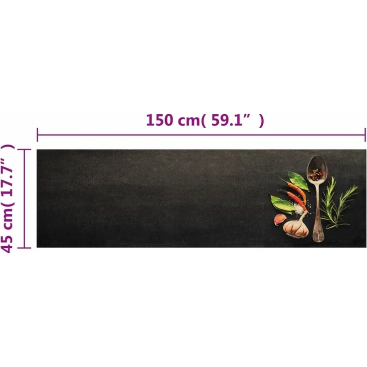 vidaXL Küchenteppich Waschbar Gewürze 45x150 cm Samt 4005611 – Bild 5