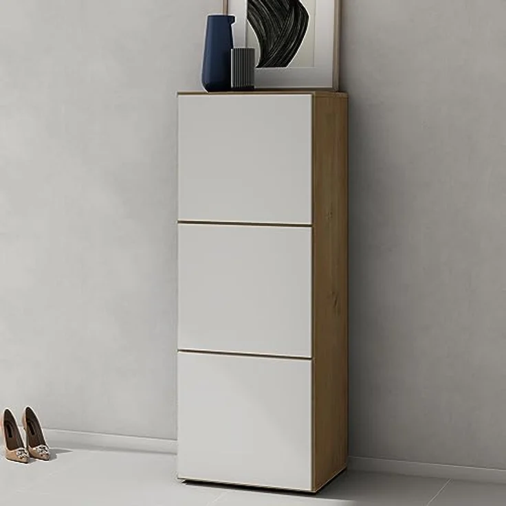 doporro Schuhschrank Schuhregal Schuhständer mit 3 Fächern Schuhschrank02 – Bild 2