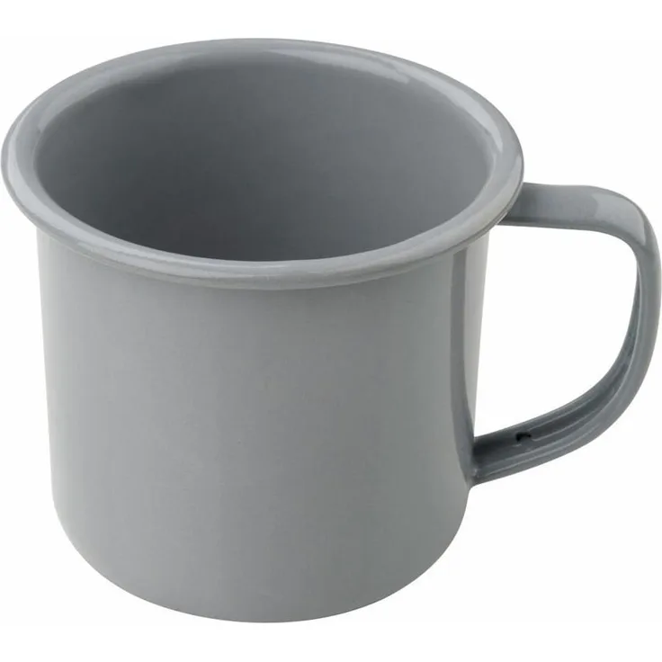 Fackelmann Tasse Breakfast, Kaffeebecher mit Henkel, Emaille, Grau, 9x8 cm, 47176