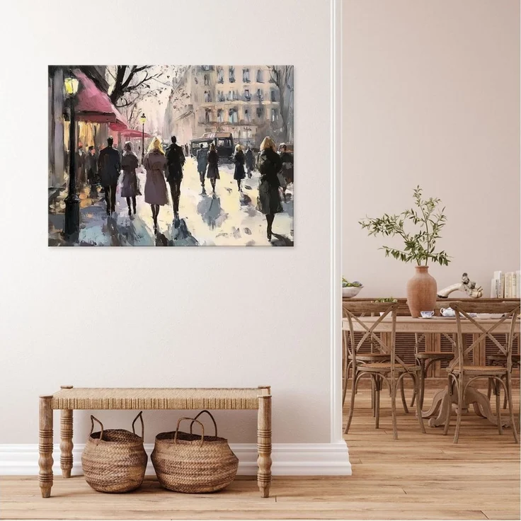 Wallarena Leinwandbild Stadt Kunst - Beige - Modern - Wohnzimmer, Stadt, 40x30x2cm – Bild 2