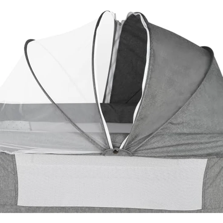 HUOLE 3 in 1 Beistellbett & Babywiege & Reisebett, 4-stufig Höhenverstellbares Babybett, neigbar, Kinderbett, Stubenwagen für Babys bis 25kg belastbar-104 * 52 * 100-110cm – Leinengrau – Bild 5