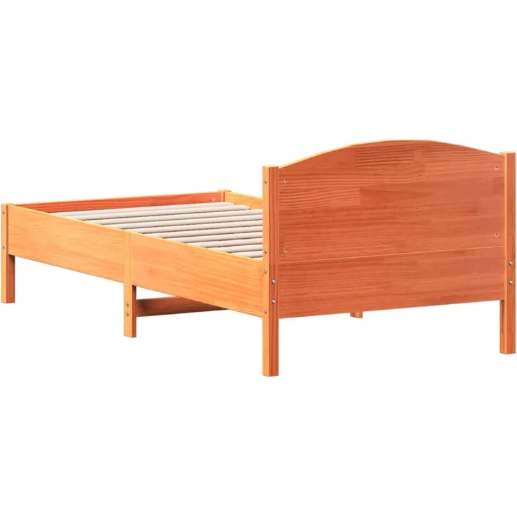 Einzelbetten, Betten für Erwachsene, Massivholzbett ohne Matratze Wachsbraun 90x190 cm Kiefernholz de4256 – Bild 6