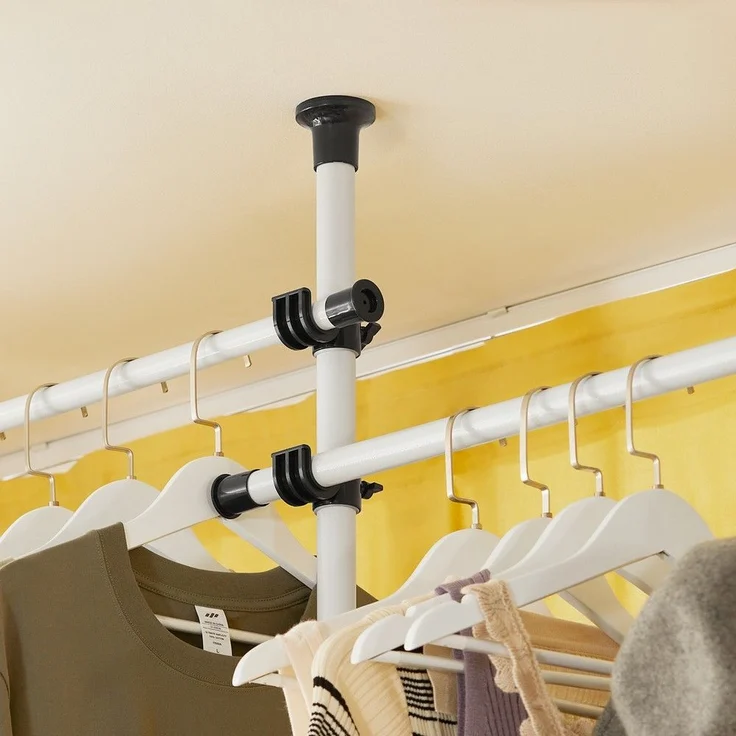 SoBuy KLS04 Garderobenständer, Metall, Pulverbeschichtung, Weiß, 62 x 200 x 75 cm – Bild 7