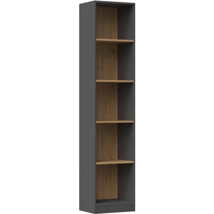 ibonto BÜCHERREGAL Laminierte Spanplatte ANTHRAZIT ARTISAN EICHE Erhältlich in verschiedenen Größen (H 182 x T 30 x B 40 cm) – Bild 5