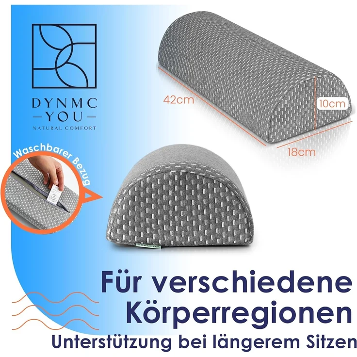 DYNMC you Kniekissen für Seitenschläfer - Knierolle Lagerungsrolle, (VERGLEICHSSIEGER SEHR GUT - Kniekissen zum schlafen, Knierolle halbrund - Beinkissen mit Physiotherapeuten Entwickelt) – Bild 5