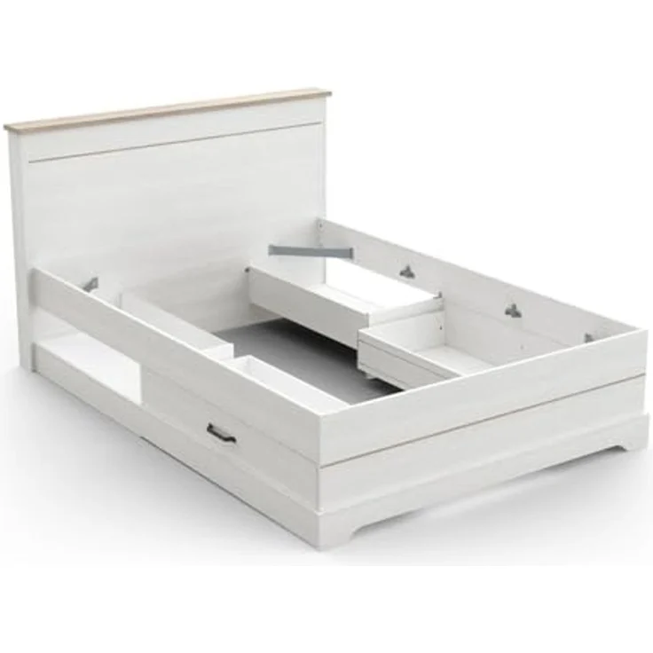Calicosy 'COTTAGE' Bett mit 2 Schubladen und 2 Nischen 140x190 cm weiß - Weiß – Bild 6