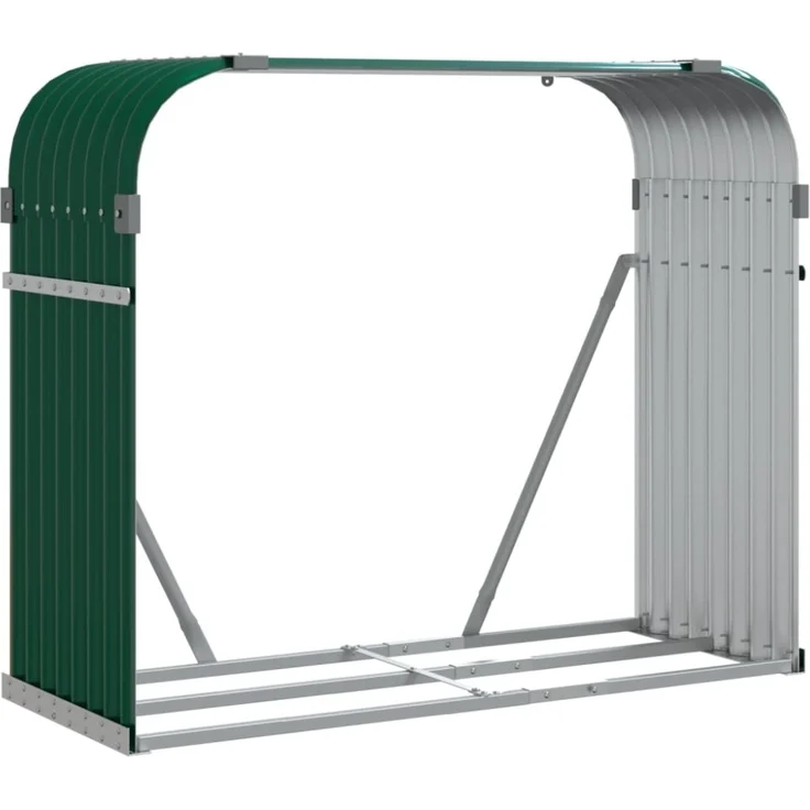 vidaXL Kaminholzunterstand Grün 120x45x100 cm Verzinkter Stahl 364543 – Bild 3